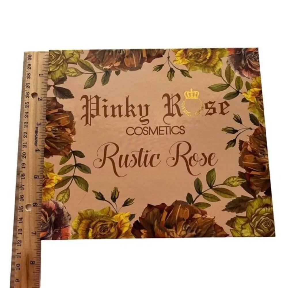 PINKY ROSE COSMETICS RUSTIC ROSE 30 COLORS EYESHADOW PALETTE CRUELTY FREE 1.58oz